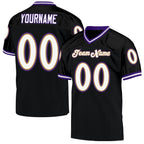Custom Black White Purple-Old Gold Mesh Authentic Throwback Football Jersey photo 1