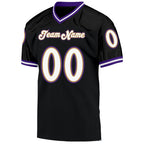 Custom Black White Purple-Old Gold Mesh Authentic Throwback Football Jersey photo 2
