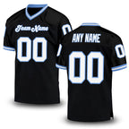 Custom Black White-Light Blue Mesh Authentic Throwback Football Jersey