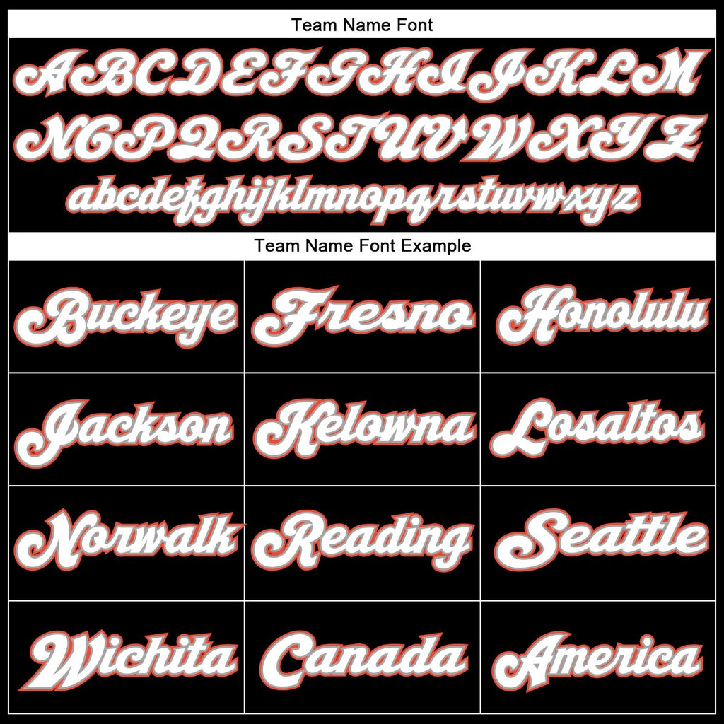 Custom Black White-Orange Mesh Authentic Throwback Football Jersey photo 5