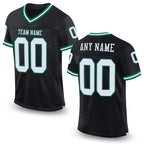Custom Black White-Kelly Green Mesh Authentic Throwback Football Jersey