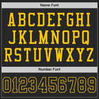 Custom Black Black-Gold Mesh Authentic Throwback Football Jersey photo 3