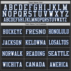 Custom Black White-Royal Mesh Authentic Throwback Football Jersey photo 2