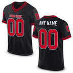 Custom Black Red-White Mesh Authentic Throwback Football Jersey