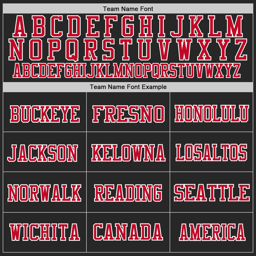Custom Black Red-White Mesh Authentic Throwback Football Jersey photo 2