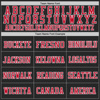 Custom Black Red-White Mesh Authentic Throwback Football Jersey photo 2