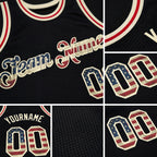 Custom Black Vintage USA Flag-Cream Authentic Throwback Basketball Jersey detail
