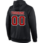 Custom Stitched Black Red-White Sports Pullover Sweatshirt Hoodie photo 3