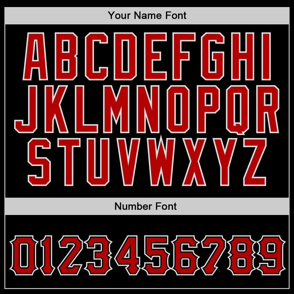 Custom Stitched Black Red-White Sports Pullover Sweatshirt Hoodie photo 4