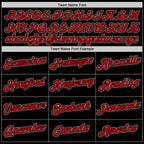 Custom Stitched Black Red-White Sports Pullover Sweatshirt Hoodie photo 5