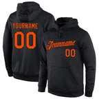 Custom Stitched Black Orange Sports Pullover Sweatshirt Hoodie photo 1