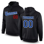 Custom Stitched Black Royal-Red Sports Pullover Sweatshirt Hoodie