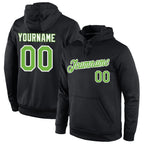 Custom Stitched Black Neon Green-White Sports Pullover Sweatshirt Hoodie photo 1