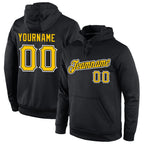 Custom Stitched Black Gold-White Sports Pullover Sweatshirt Hoodie photo 1