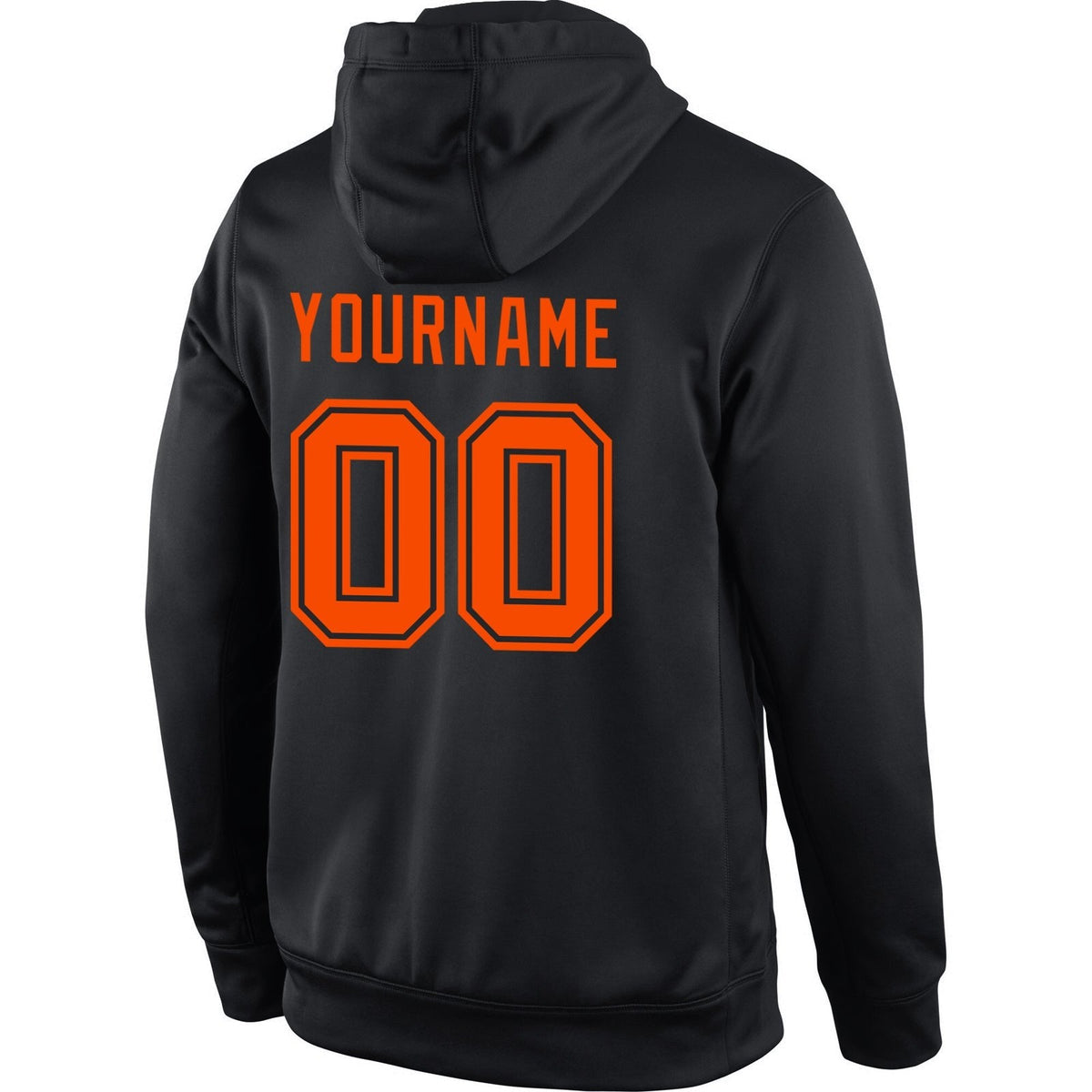 Custom Stitched Black Orange Sports Pullover Sweatshirt Hoodie photo 3