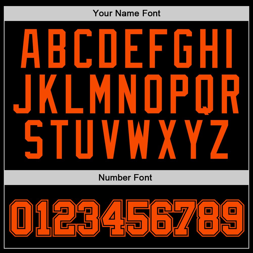 Custom Stitched Black Orange Sports Pullover Sweatshirt Hoodie photo 4