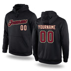 Custom Stitched Black Crimson-Cream Sports Pullover Sweatshirt Hoodie