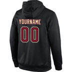 Custom Stitched Black Crimson-Cream Sports Pullover Sweatshirt Hoodie photo 3