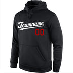 Custom Stitched Black White-Red Sports Pullover Sweatshirt Hoodie photo 2