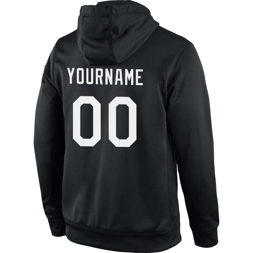 Custom Stitched Black White-Red Sports Pullover Sweatshirt Hoodie photo 3