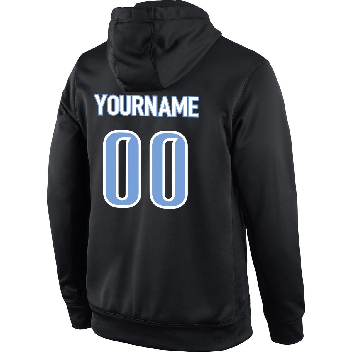 Custom Stitched Black Light Blue-White Sports Pullover Sweatshirt Hoodie photo 3