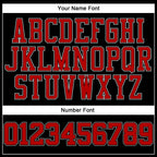 Custom Black White Pinstripe Red-White Authentic Basketball Jersey photo 3