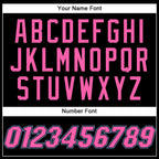 Custom Black White Pinstripe Pink-Light Blue Authentic Basketball Jersey photo 5