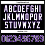 Custom Black White Pinstripe Purple-White Authentic Basketball Jersey photo 4