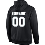 Custom Stitched Black White-Silver Sports Pullover Sweatshirt Hoodie photo 3
