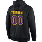 Custom Stitched Black Purple-Gold Sports Pullover Sweatshirt Hoodie photo 3