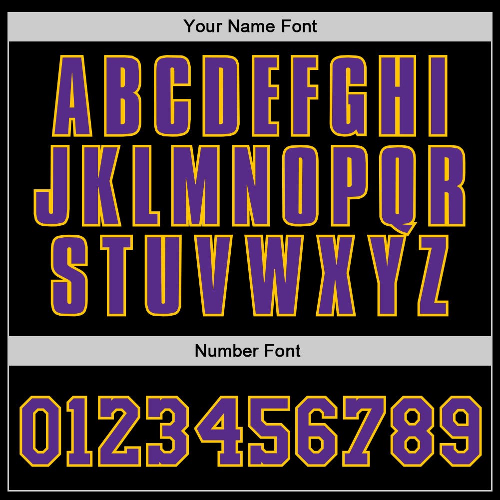 Custom Stitched Black Purple-Gold Sports Pullover Sweatshirt Hoodie photo 4
