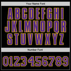 Custom Stitched Black Purple-Gold Sports Pullover Sweatshirt Hoodie photo 4