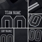 Custom Black Black-Gray Mesh Authentic Football Jersey detail