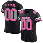 Custom Black Pink-White Mesh Authentic Football Jersey photo 1