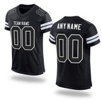 Custom Black Black-White Mesh Authentic Football Jersey