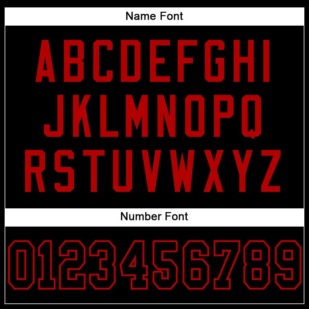 Custom Black Black-Red Mesh Authentic Football Jersey photo 4
