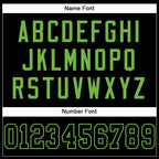 Custom Black Black-Neon Green Mesh Authentic Football Jersey photo 3