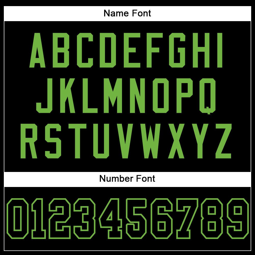 Custom Black Black-Neon Green Mesh Authentic Football Jersey photo 3