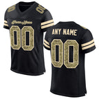 Custom Black Camo-Cream Mesh Authentic Football Jersey