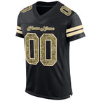 Custom Black Camo-Cream Mesh Authentic Football Jersey photo 2