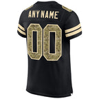 Custom Black Camo-Cream Mesh Authentic Football Jersey photo 3
