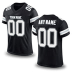 Custom Black White-Silver Mesh Authentic Football Jersey
