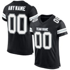 Custom Black White-Silver Mesh Authentic Football Jersey photo 1