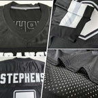 Custom Black White-Silver Mesh Authentic Football Jersey photo 2