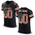Custom Black Vintage USA Flag-Cream Mesh Authentic Football Jersey