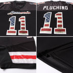 Custom Black Vintage USA Flag-Cream Mesh Authentic Football Jersey photo 6