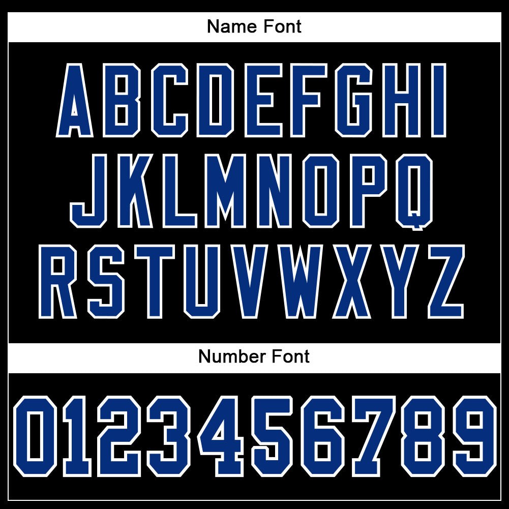 Custom Black Royal-White Mesh Authentic Football Jersey photo 4