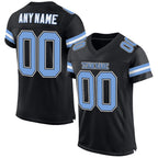 Custom Black Light Blue-White Mesh Authentic Football Jersey photo 1