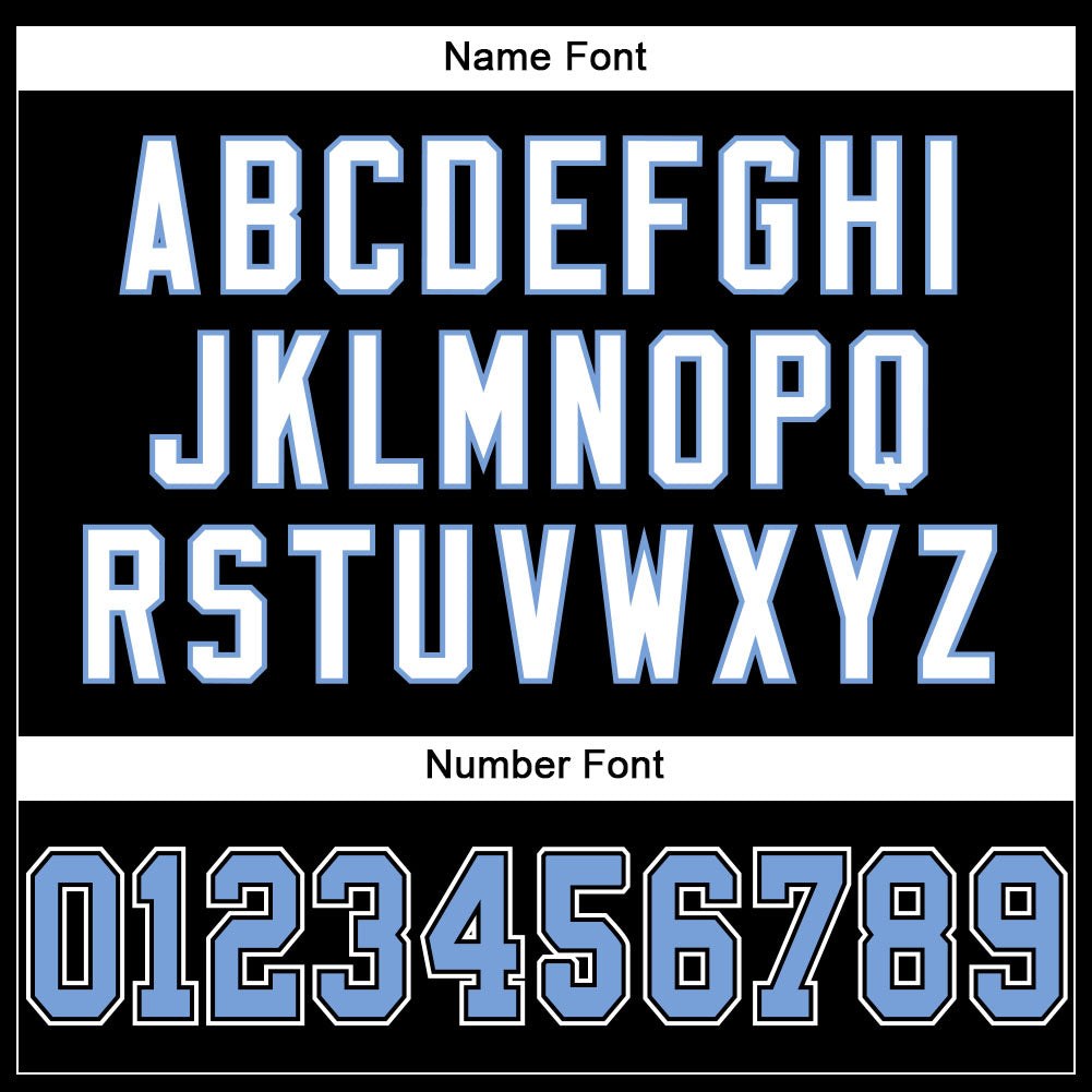 Custom Black Light Blue-White Mesh Authentic Football Jersey photo 3