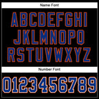 Custom Black Royal-Orange Mesh Authentic Football Jersey photo 3